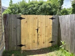 Double Wooden Gate Installation in Clarksville — carpentry