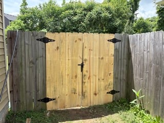 Double Wooden Gate Installation in Clarksville — carpentry